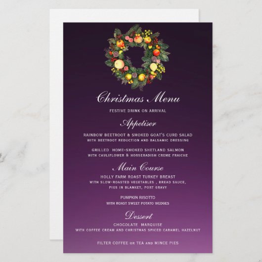 CHRISTMAS WREATH | HET MENU CHRISTMAS (Voorkant / Achterkant)