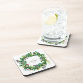 Christmas Wreath Holiday familienaam Holi Bier Onderzetter (Rechterzijde)