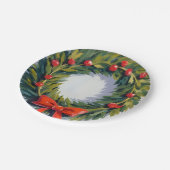 Christmas Wreath Holiday Party Geschilderd Papieren Bordje (Gekanteld)