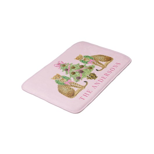 Christmas Wreath Leopard Badmat (Gekanteld)