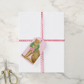 Christmas Wreath Leopard Cadeaulabel (Met Touw)