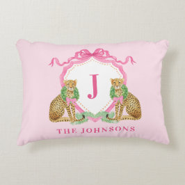 Christmas Wreath Leopard Crest Monogram Accent Kussen