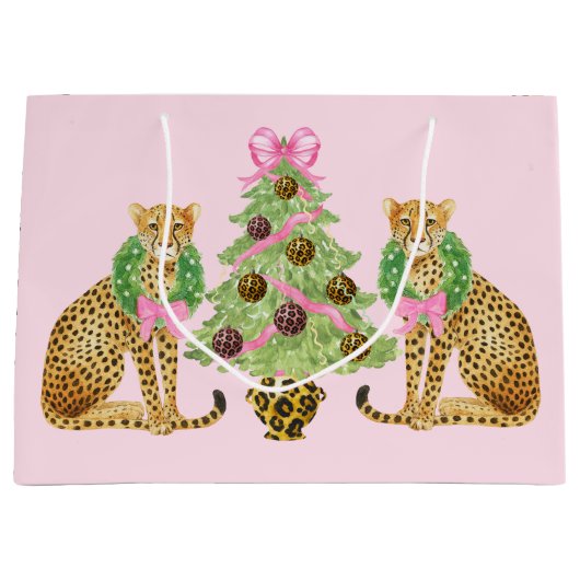 Christmas Wreath Leopard  Groot Cadeauzakje (Voorkant)