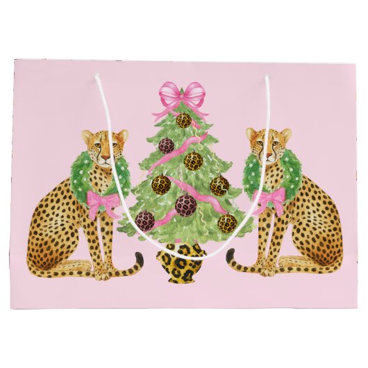 Christmas Wreath Leopard  Groot Cadeauzakje (Achterkant)
