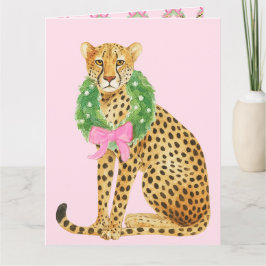 Christmas Wreath Leopard Kaart