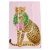 Christmas Wreath Leopard  Medium Cadeauzakje (Achterkant)
