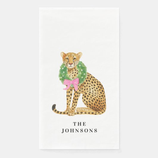 Christmas Wreath Leopard  Servet (Voorkant)