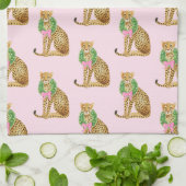 Christmas Wreath Leopard  Theedoek (Gevouwen)