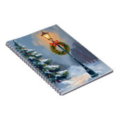 Christmas Wreath Lightpole Tree Notitieboek (Rechterzijde)