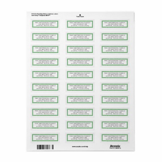 Christmas Wreath Mailing Labels (Full Sheet)