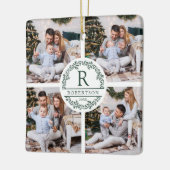 Christmas Wreath Monogram 5 Foto Keramisch Ornament (Links)