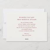 Christmas Wreath Monogram Foto Vrolijk Kerstfeest Feestdagenkaart (Achterkant)