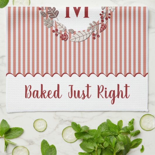 Christmas Wreath Monogram Initiaal Theedoek (Gevouwen)