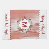 Christmas Wreath Monogram Initiaal Theedoek (Horizontaal)