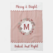 Christmas Wreath Monogram Initiaal Theedoek (Verticaal)