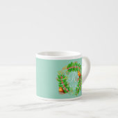 Christmas Wreath Monogram Licht Blauwgroen Espresso Kop (Voorkant rechts)