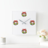 **CHRISTMAS WREATH OH CHRISTMAS WREATH** CLOCK VIERKANTE KLOK (Huis)