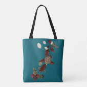 Christmas wreath on a rich teal named tote bag (Achterkant)