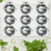 ***CHRISTMAS WREATH*** OP DEZE GROTE KITCHEN TOWEL THEEDOEK (Gevouwen)