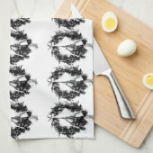 ***CHRISTMAS WREATH*** OP DEZE GROTE KITCHEN TOWEL THEEDOEK (Quarter Fold)