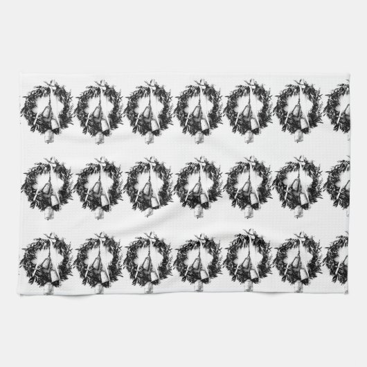***CHRISTMAS WREATH*** OP DEZE GROTE KITCHEN TOWEL THEEDOEK (Horizontaal)