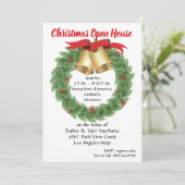 Christmas Wreath Open House Kaart (Staand voorkant)