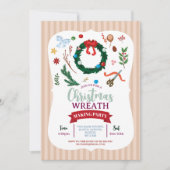 Christmas Wreath Party Nodig een feestelijk feest Kaart (Voorkant)