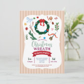 Christmas Wreath Party Nodig een feestelijk feest Kaart (Staand voorkant)