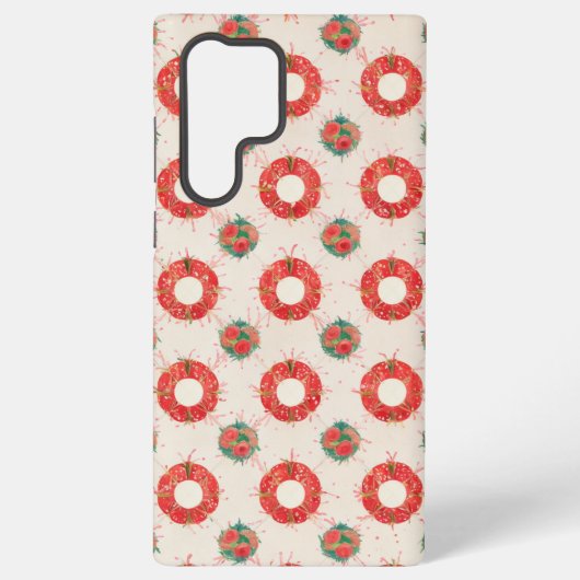 Christmas Wreath Pattern Samsung Galaxy Hoesje (Achterkant)