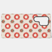 Christmas Wreath Pattern Samsung Galaxy Hoesje (Achterkant horizontaal)