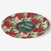 Christmas Wreath Red Green Modern Paper Plates  Papieren Bordje (Gekanteld)