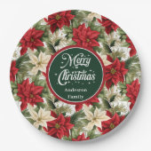 Christmas Wreath Red Green Modern Paper Plates  Papieren Bordje (Voorkant)