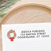 Christmas Wreath Return Address Etiket