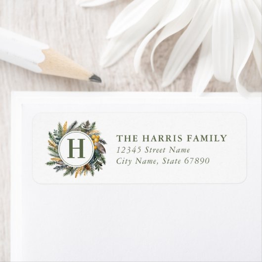 Christmas Wreath Return Address Labels (Insitu)