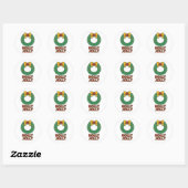 Christmas wreath ronde sticker (Vel)