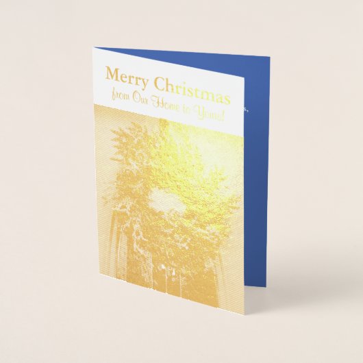 Christmas Wreath Silver Foil Wenskaart Folie Kaarten (Voorkant)