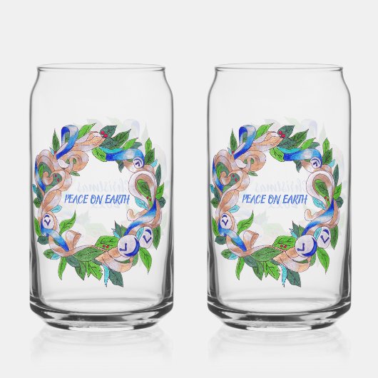 Christmas Wreath Soda Glass Blikvorm Glas (Voorkant)