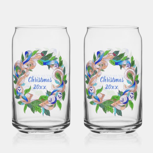 Christmas Wreath Soda Glass Blikvorm Glas (Achterkant)