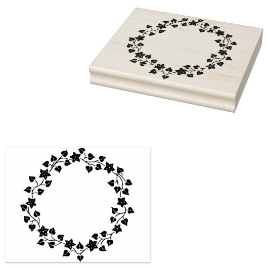 Christmas Wreath Stamp Rubberstempel (Gestempeld)