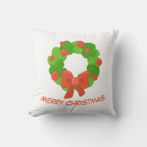 Christmas Wreath Throw Pillow