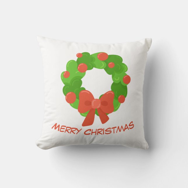 Christmas Wreath Throw Pillow Kussen (Voorkant)