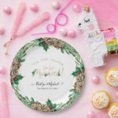 Christmas Wreath Waterverf Seizoen Te Trouwen Papieren Bordje (Feest)