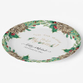 Christmas Wreath Waterverf Seizoen Te Trouwen Papieren Bordje (Gekanteld)