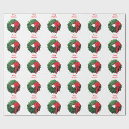 Christmas Wreath White Wrapping Paper Cadeaupapier