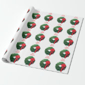 Christmas Wreath White Wrapping Paper Cadeaupapier (Uitgerold)