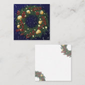 Christmas wreath with pine branches vierkante visitekaartje (Voorkant / Achterkant)