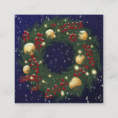 Christmas wreath with pine branches vierkante visitekaartje (Voorkant)