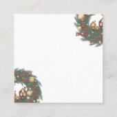 Christmas wreath with pine branches vierkante visitekaartje (Achterkant)