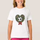 Christmas Wreath with Soccer Ball T-shirt (Voorkant)