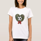 Christmas Wreath with Soccer Ball T-shirt (Voorkant)
